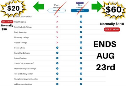 Sam's Club Member Deal | Join NOW | Ends Aug 23